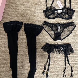 Agent Provocateur Black Lace Bra Set